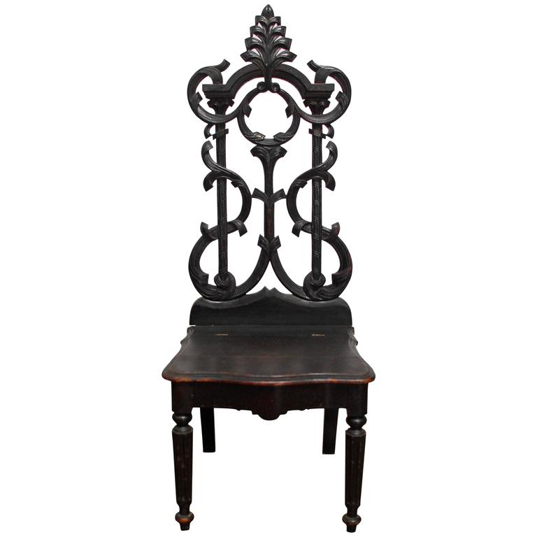 19th Century German Carved Hall Chair For Sale at 1stdibs