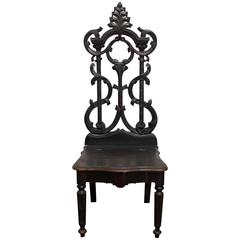 19th Century German Carved Hall Chair 7
