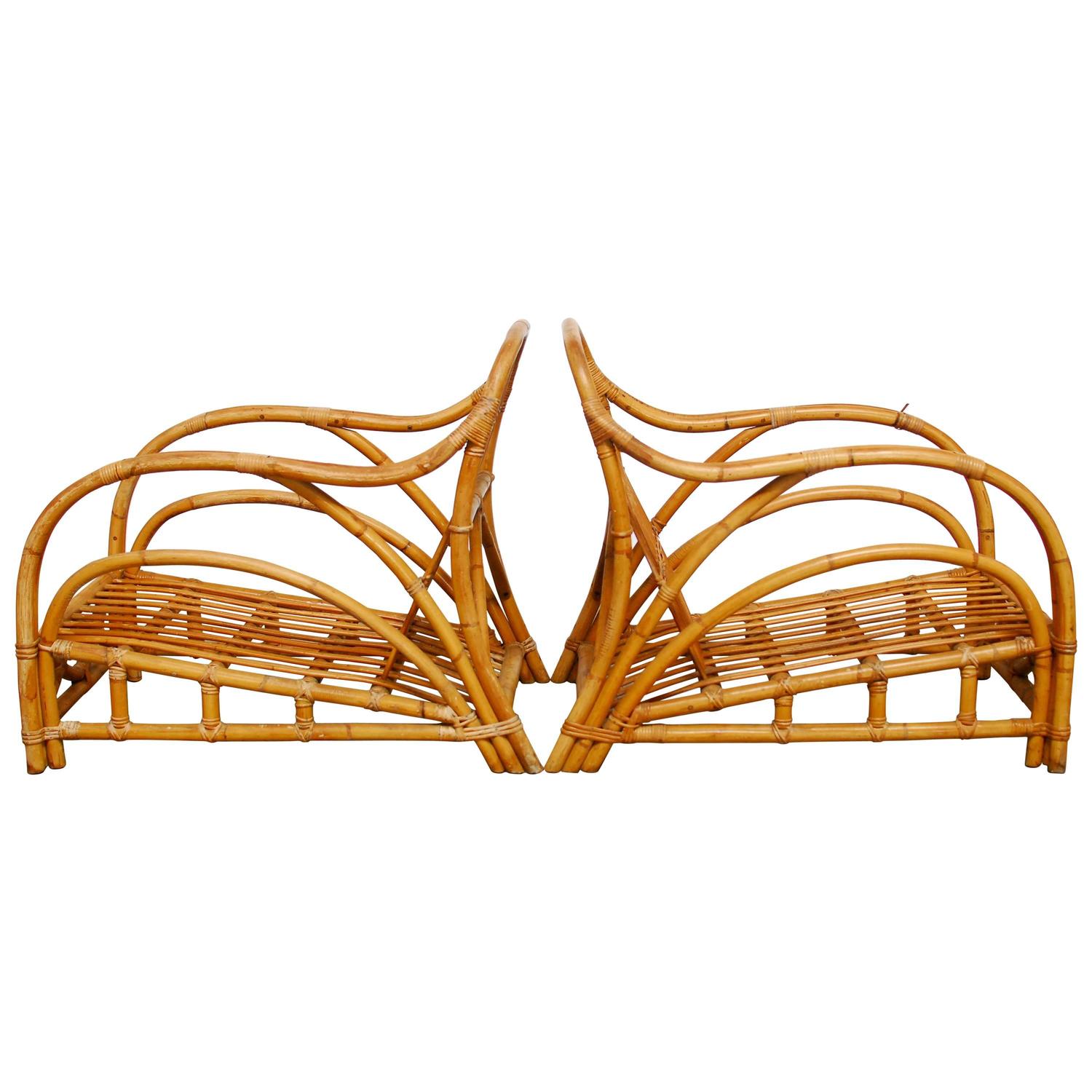 Art Deco Rattan Lounge Chairs at 1stdibs