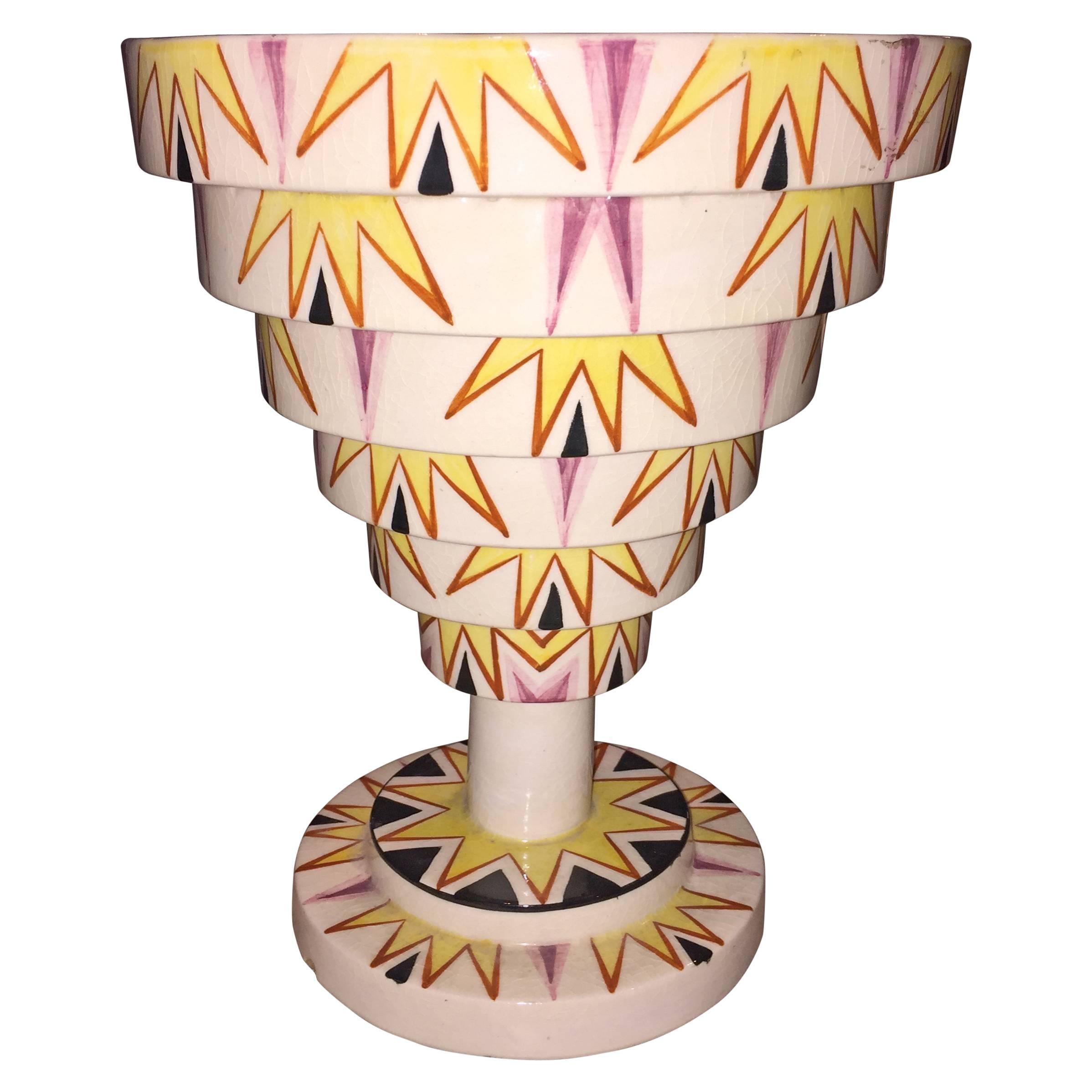 Sezessionistische Tischlampe für Wiener Keramik