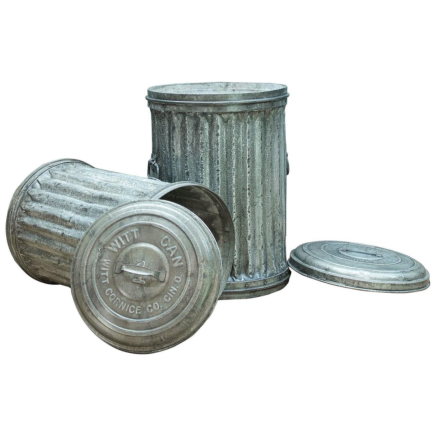 1950s Riveted Alley Trash Cans at 1stdibs