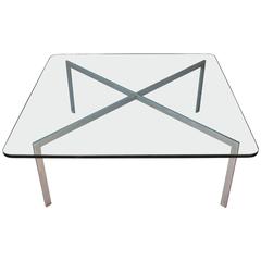 Chrome Barcelona Glass Top Coffee Table