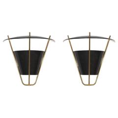 Pair of Wall Sconces Attributed to Gerard Thurston for Lightolier, USA, 1950s