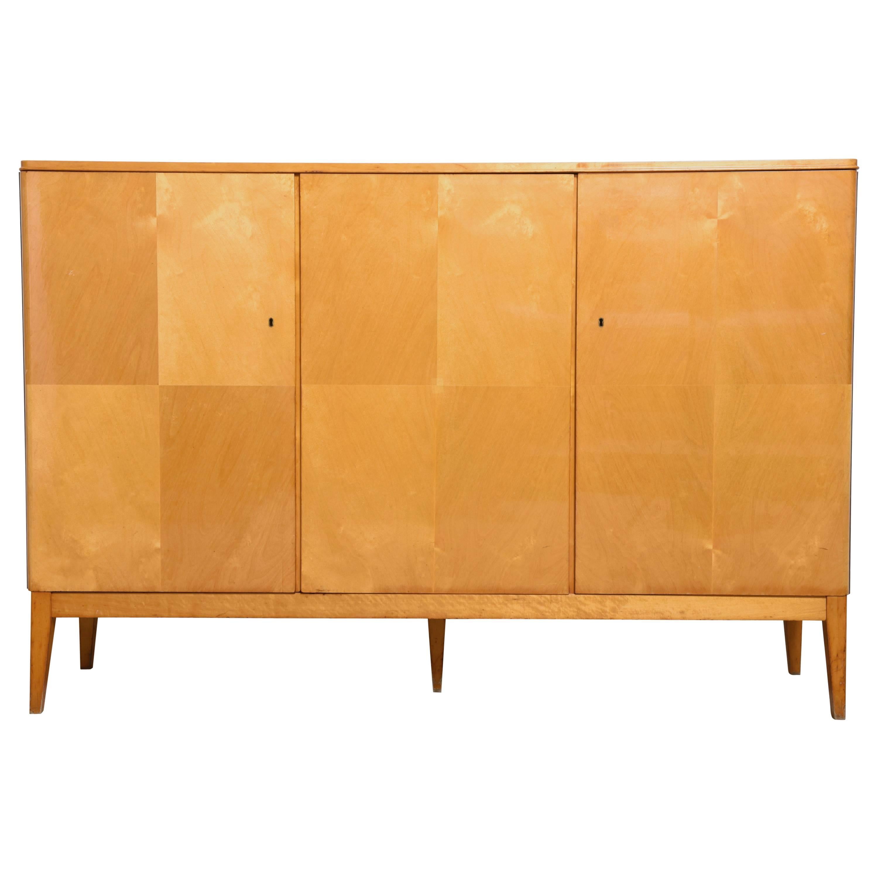 Belgium Designed Satinwood High Sideboard, 1950s