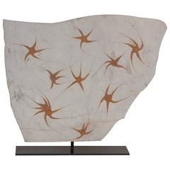 Nine Brittle Starfish Fossils "Ophioderma" in Sedimentary Stone