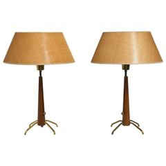 Pair of Adjustable Table Lamps by Gerald Thurston 