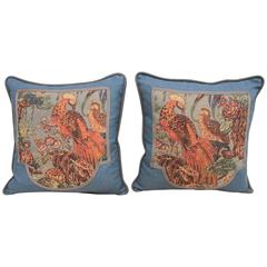 Pair of Printed Linen Pillows by Melissa Levinson