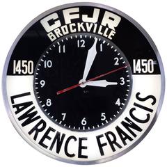 1950 CFJR Radio Station Clock Brockville 1450 AM Reverse Painted Glass Lighted 2