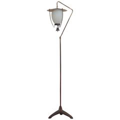 Mid Century Modern Italian Stilnovo Style Iron And Brass Floor Lamp