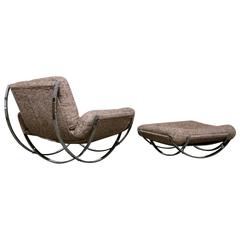 Sculptural Lounge Chair and Ottoman