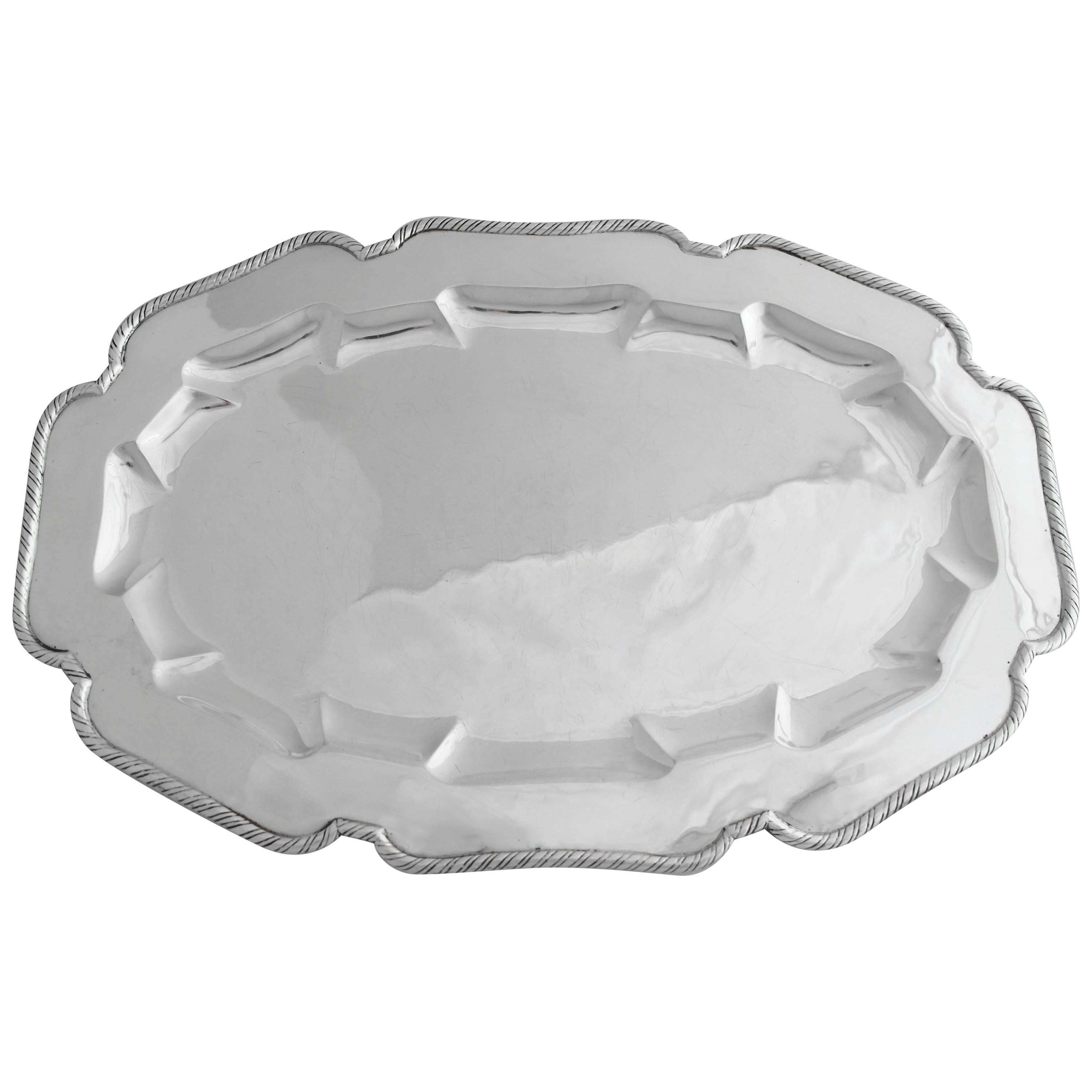 Large William Spratling Large Hand-Wrought Sterling Silver Tray, Patter 1940 For Sale
