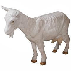French Faience Standing Goat, Late 20th Century