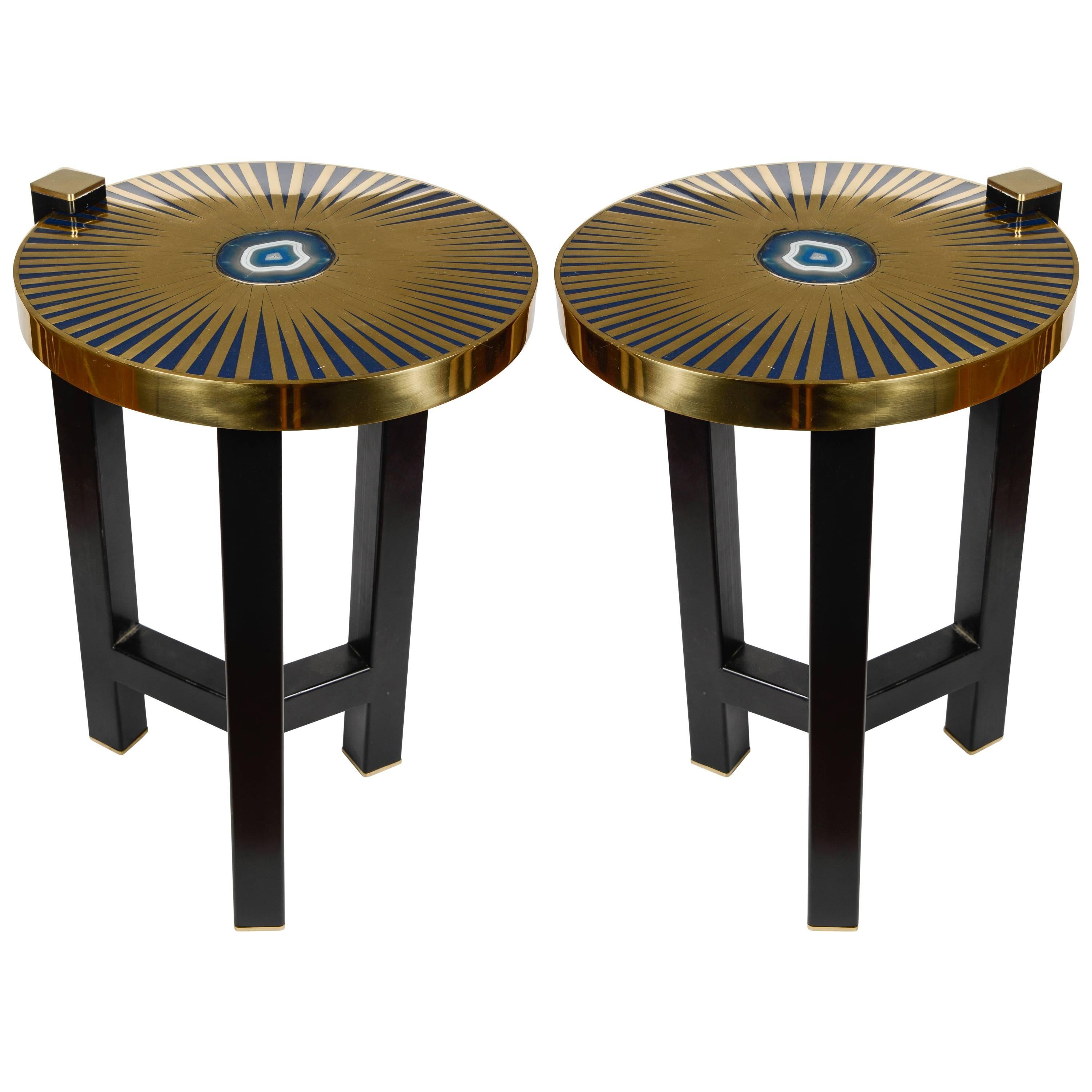 Fantastic Pair of Lighting Side Tables by Dessauvage