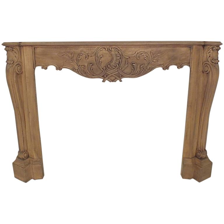 French Louis XVI-Style Bleached Wood Fireplace Mantel at ...