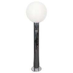 Antique Globe Floor Lamp in Chrome and Frosted Plastic