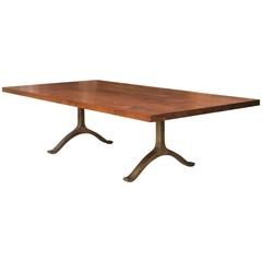 Claro Walnut and Bronze Dining Table by BDDW