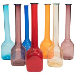 Vintage Set of Large Italian Art Glass Vases