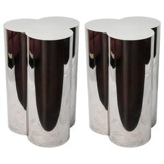 Pair of Pace Chromed Steel Pedestals