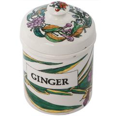 Piero Fornasetti porcelain ginger jar with cover, Italy circa 1960