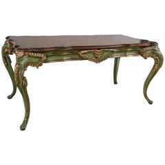 Rococo Paris Green Centre Table or Writing Desk