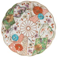  A First Period Dr. Wall Worcester "Brocade" Pattern Dish