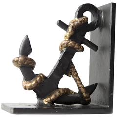 Anchor & Rope Antique Bookends, Circa Early 20th Century