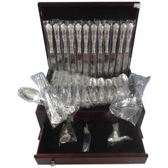 LORENA BY CASSETTI Sterling Silver Dinner Flatware Set 12 SERVICE 66 PIECES NEW