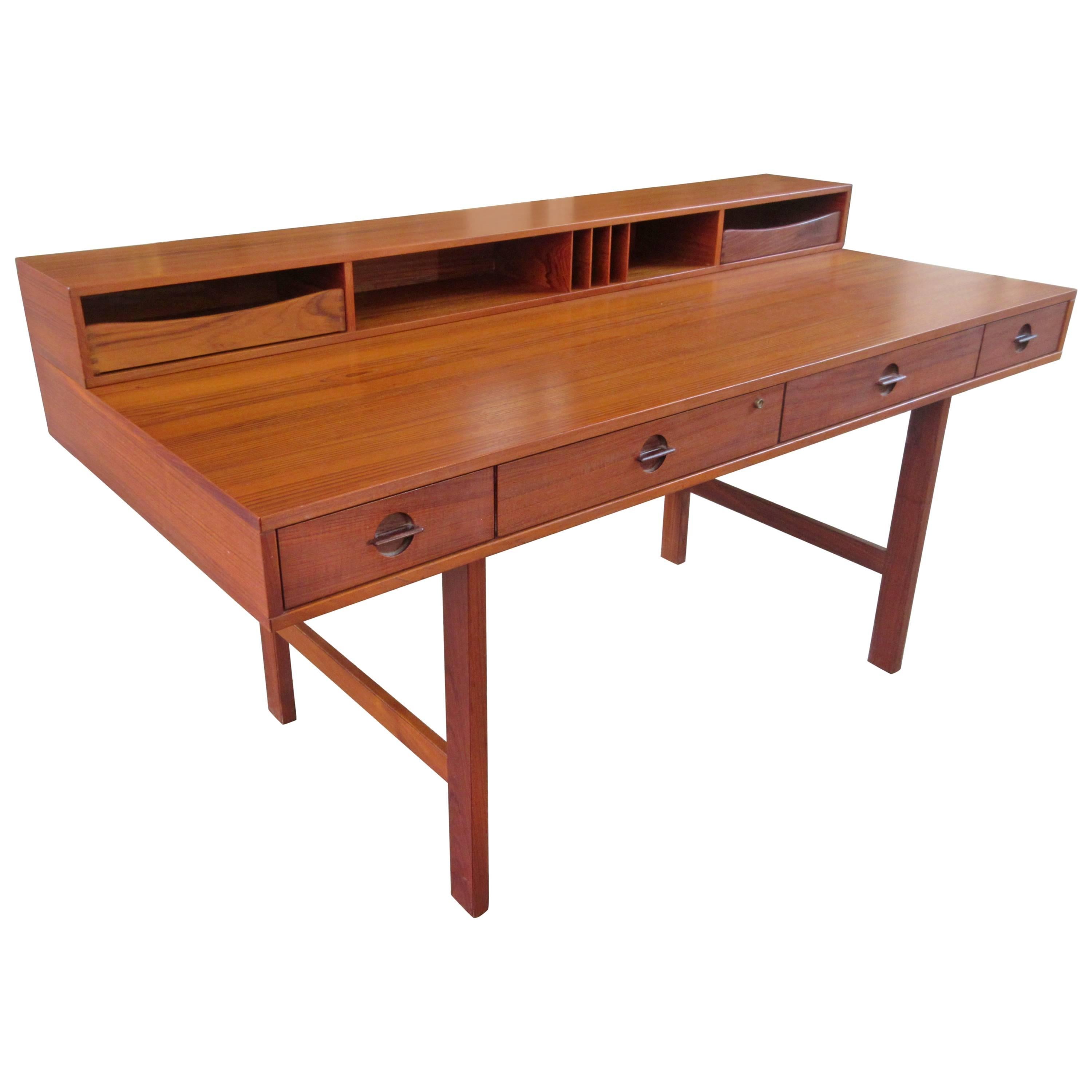 Jens Quistgaard Teak Flip Top Desk for Lovig at 1stDibs