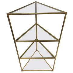Currey and Co "Delano" Gold Metal Corner Table