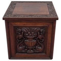 German Midcentury 'Black Forest' Log Storage Chest in Walnut 10
