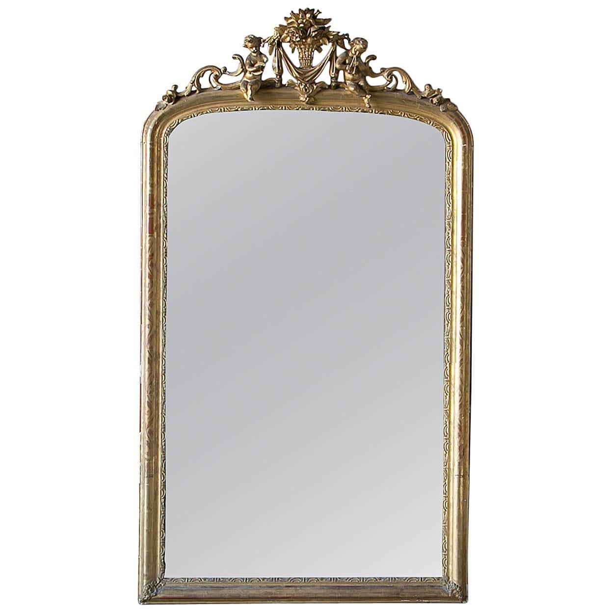 Antique Louis XV French Gilt Mirror, circa 1860
