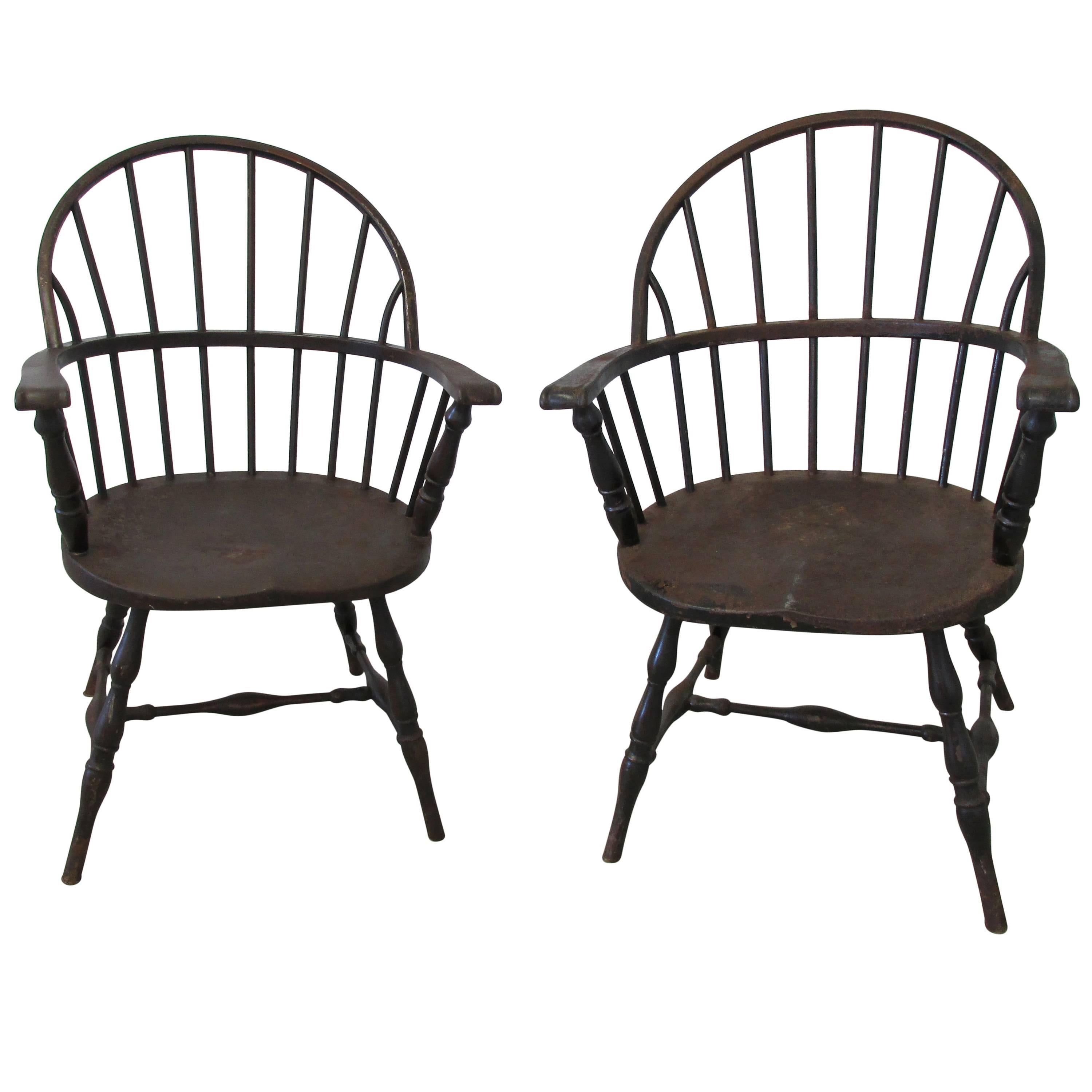 Pair of 1930s Iron Windsor Chairs