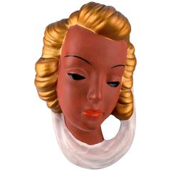 GoldSchneider, West Germany, Art Deco Face, Earthenware