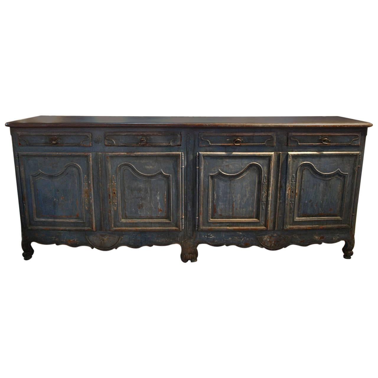 French 18th Century Enfilade Buffet In Painted Wood