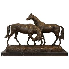 Bronze Equestrian Group by Louis Carvin