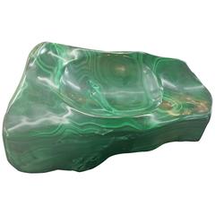 Polished Malachite Natural Rock Bowl