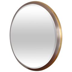 Circular Brass and Steel Mirror