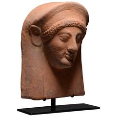 Ancient Greek Archaic Terracotta Female Protome, 550 BC 3
