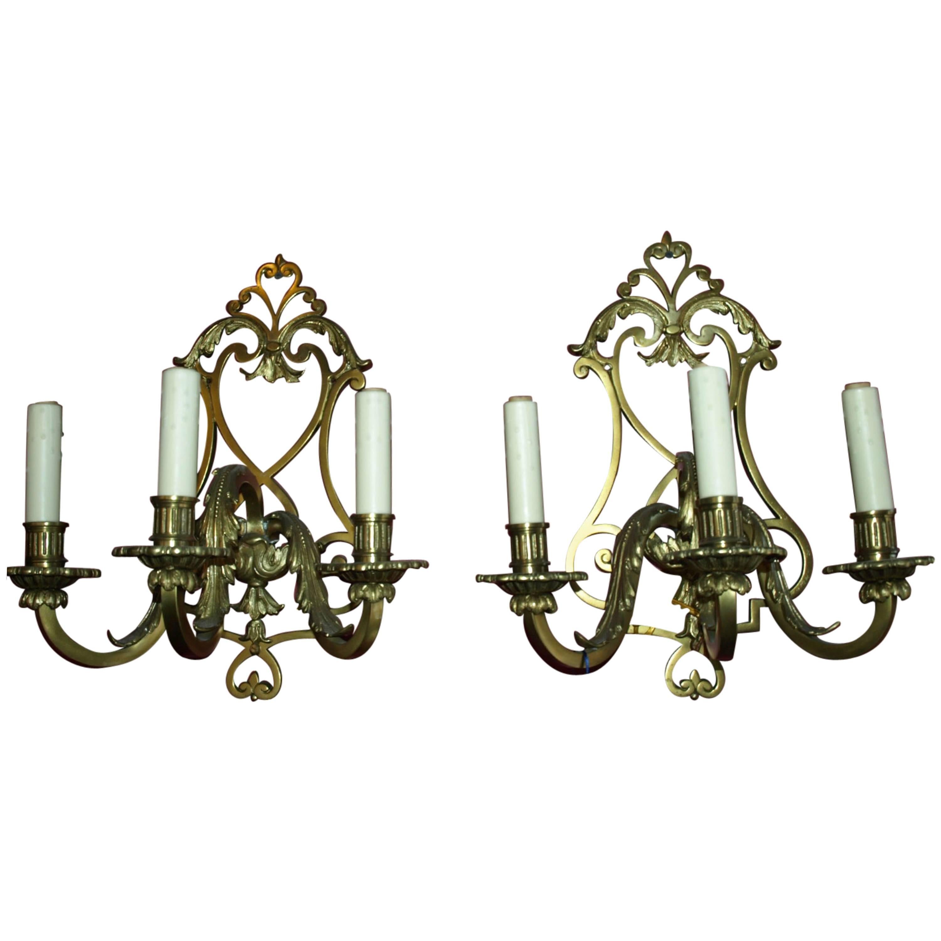 Antique Bronze Sconces For Sale