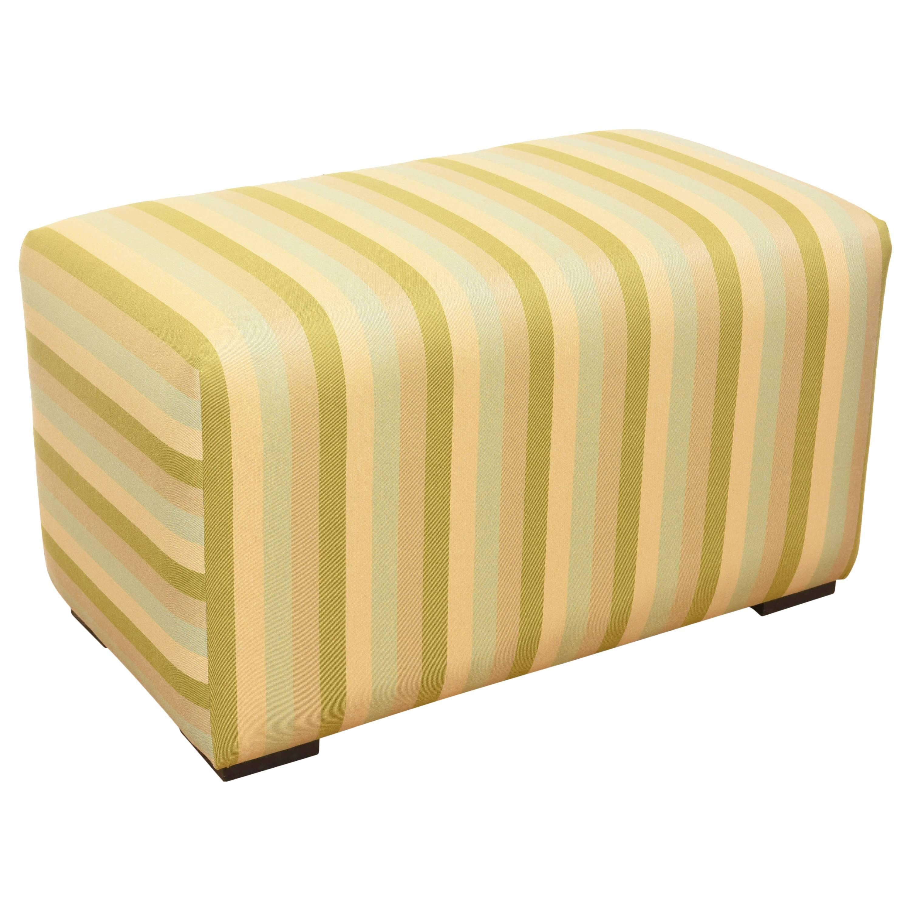 Modern Striped Ottoman, Footstool For Sale