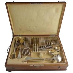 Austrian 800 Silver Frosted Flatware Set Service 81 Pieces Original Fitted Box