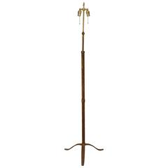 1940s French Gilt Iron Floor Lamp in the Manner of Poillerat 7