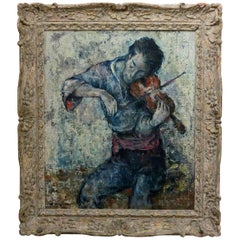 Violinist Painting by Denes Holesch