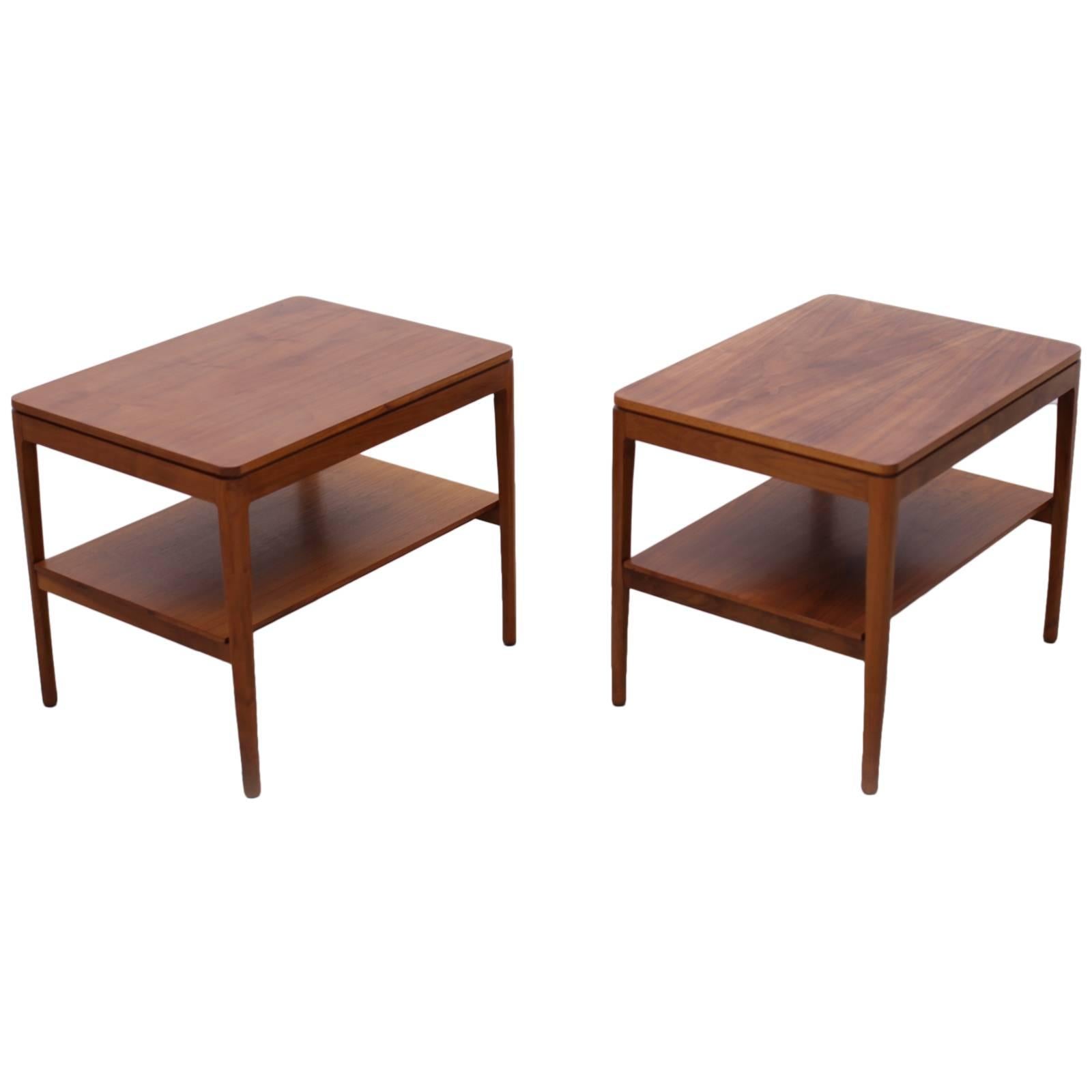 Pair of Kipp Stewart Night Stands or Side Tables in Walnut for Drexel