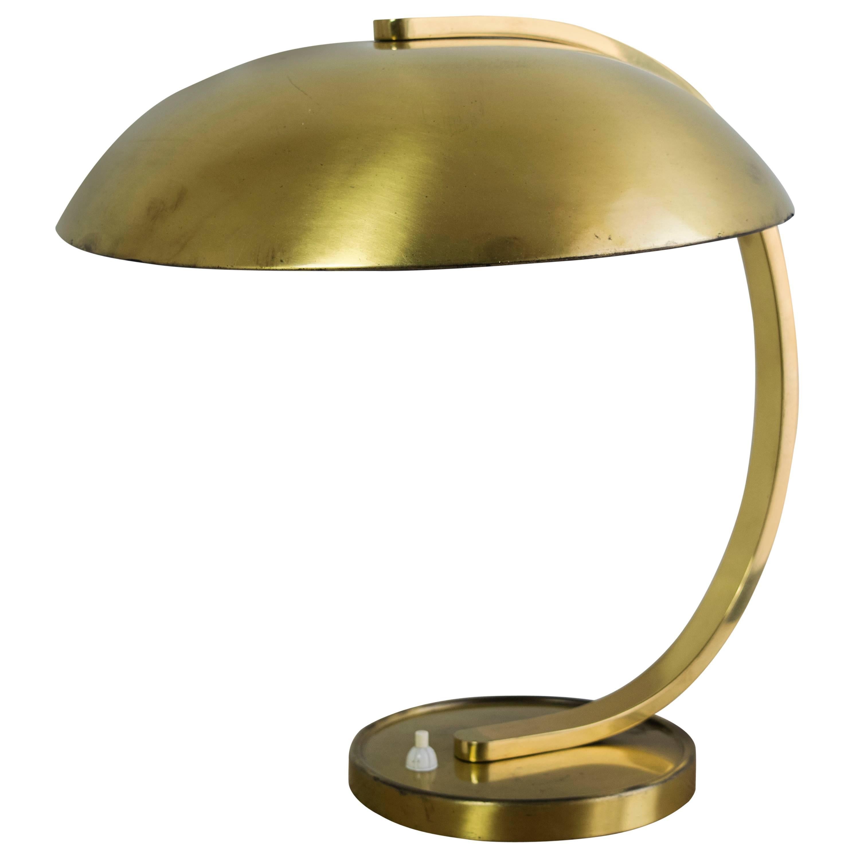 Brass German Bauhaus Lamp in the Style of Christian Dell