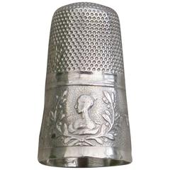 Antique Queen Victoria's Coronation Commemorative Silver Thimble