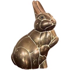 Vintage Brass Bunny Rabbit Sculpture Attributed to Sergio Bustamante