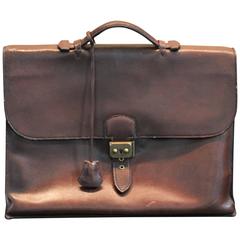 Retro Hermès 'Sac à Dépêches' Leather Briefcase 