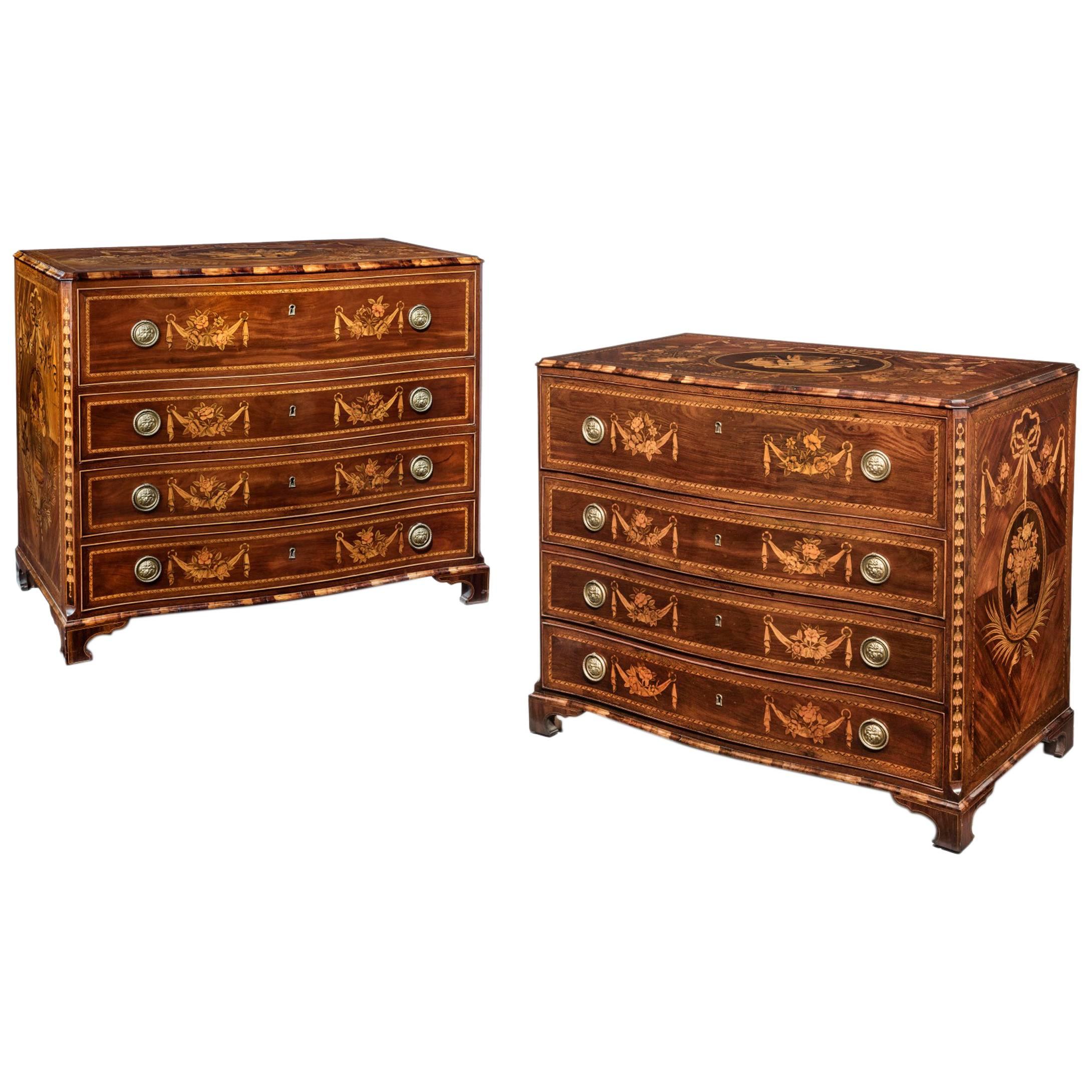 Pair of Spanish 18th Century Marquetry Commodes