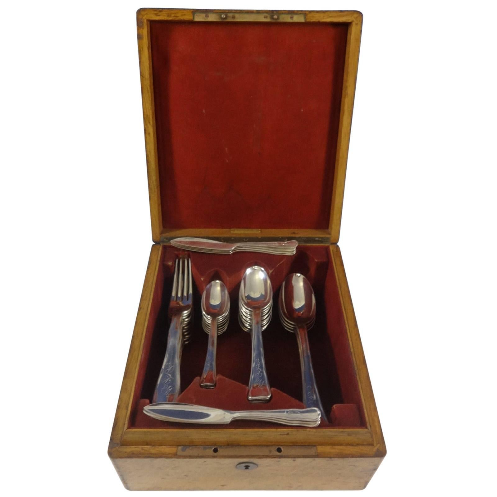 Lap over Edge Plain by Tiffany & Co. Sterling Silver Flatware Set for Service For Sale